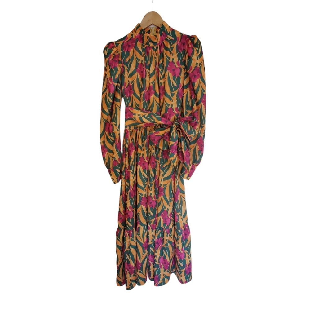 Women's dresses Maxi floral print dress,women's dress long sleeve summer dress - Picture 4 of 9